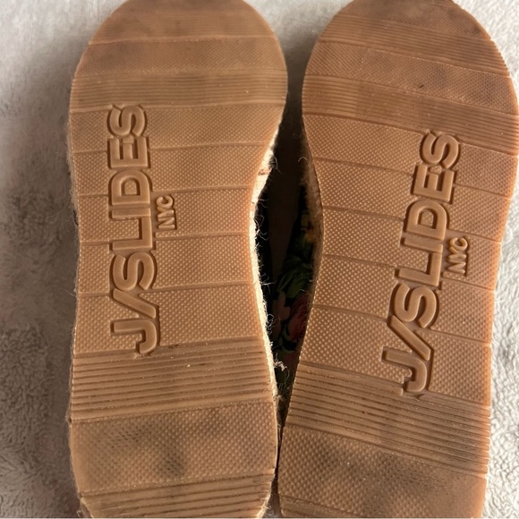 Anthropologie J/Slides Rosa Embroidered Tassel Platform Espadrille Flats Black - Picture 10 of 14